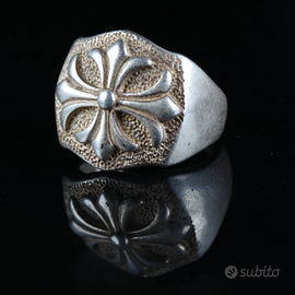 RARO ANELLO IN ARGENTO TEMPLARE CROCE GERUSALEMME