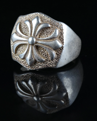 RARO ANELLO IN ARGENTO TEMPLARE CROCE GERUSALEMME