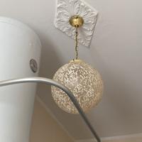 Lampadario boccia sfera palla beige