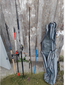 Canne da Pesca + set mulinelli e custodia