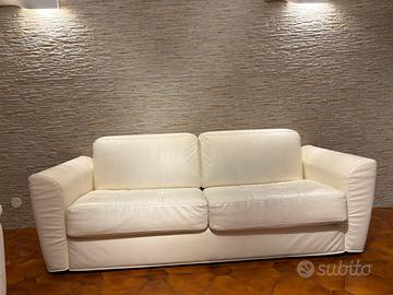Divano letto in vera pelle - Made in Italy