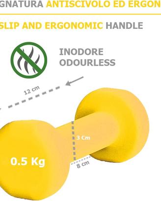 PESI - MANUBRI IN NEOPROPENE DA 0,5 KG