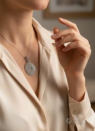 Vintage '60 Pendente Ciondolo Filigrana d'Argento