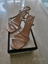 Sandali donna con tacco DLY Italia color albicocca