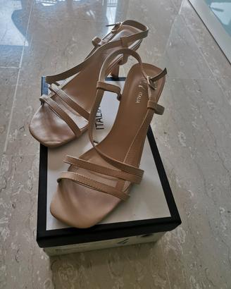 Sandali donna con tacco DLY Italia color albicocca