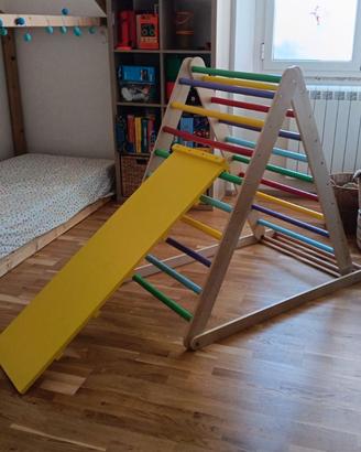 Arrampicata per Bambini, in legno colorata.