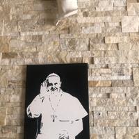 QUADRO DIPINTO A MANO ''PAPA FRANCESCO'' FIRMATO