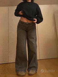 Jeans baggy vita bassa grigio scuro tally weijl