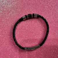 Bracciale 2 jewels in pelle nera e acciaio