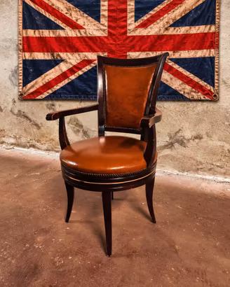 Poltrona Chester Chesterfield in cuoio inglese 