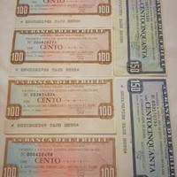 Miniassegni Banca del Friuli 100 e 150 lire 76 77