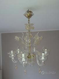 LAMPADARIO IN MURANO E ORO ZECCHINO