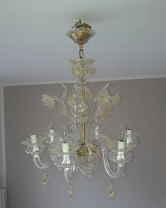 LAMPADARIO IN MURANO E ORO ZECCHINO