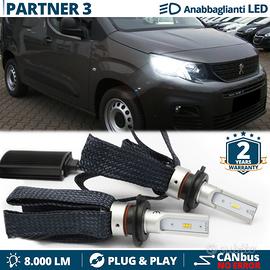 Kit Full LED H7 Peugeot Partner 3 Luci 8000L 6500K