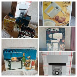 4  ELETTRODOMESTICI VINTAGE CON SCATOLA ORIG.