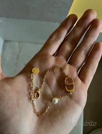 Bracciale Petit CD color oro e perla