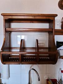 Piattaia scolapiatti pensile in legno di abete