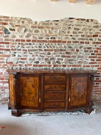 Credenza/madia intarsiata in legno pregiato
