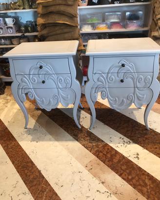 Coppia comodini legno grigio