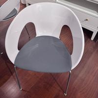 6 sedie plastica-alluminio - stoffa