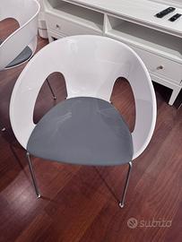 6 sedie plastica-alluminio - stoffa