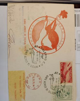 busta viaggiata giro di sicilia in aereo 1976