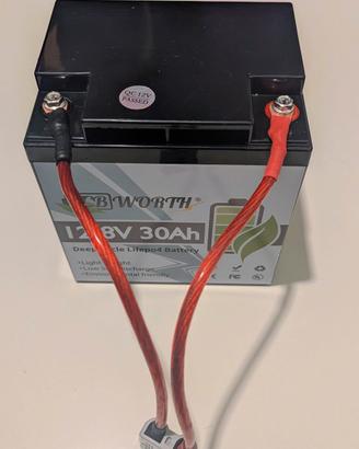 Batteria LiFePO4 12V 30Ah + Anderson