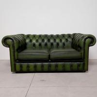 Divano due posti chesterfield club vintage verde 