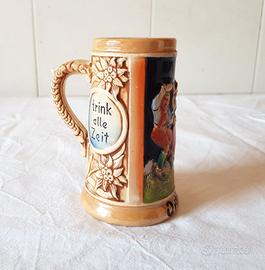Mini boccale Vintage in ceramica tedesca decorata