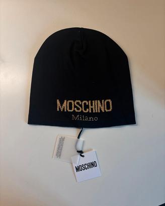Berretto Moschino Milano Nero e Oro