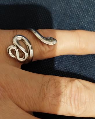 anello forma serpente in acciaio 19'5 mm regolabil