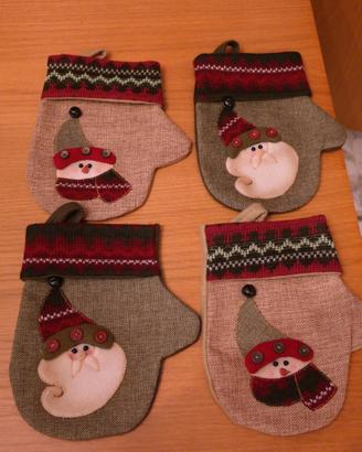 N°4 Muffole decorative con Babbo Natale e Snow Man