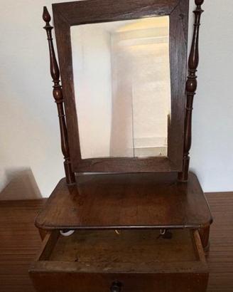 Specchio con cassettino in legno