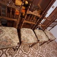 4 Sedie in legno imbottite Vintage