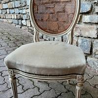 Sedia antica con schienale in canna francese