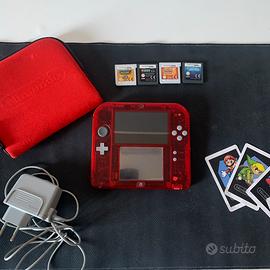 Nintendo 2ds rosdo trasparente + giochi