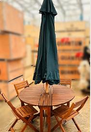 Set giardino in legno Balau (tipo teak) – tavolo +