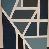 Tela astratta dipinta a mano.