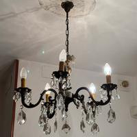 Due lampadari s gocce e uno in ottone