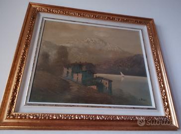 Quadro paesaggio montagna con passepartout