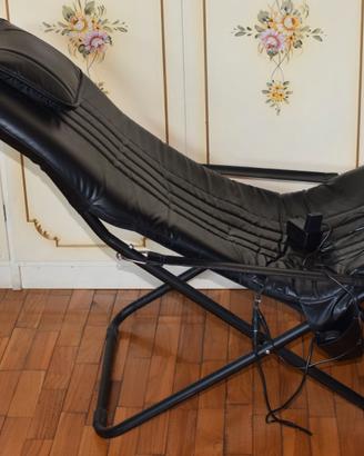 Poltrona massaggiante similpelle nera