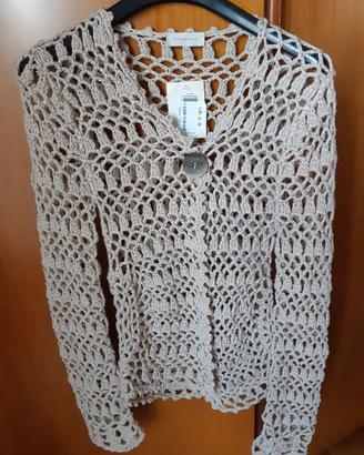 Cardigan estivo maniche lunghe filato grosso