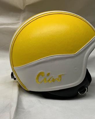 casco ciao rivestito ecopelle giallo ciao R S L SC