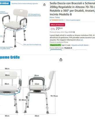 sedia per la doccia