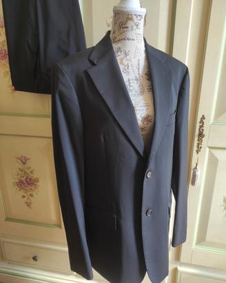 completo uomo giacca pantaloni marrone con righe,,