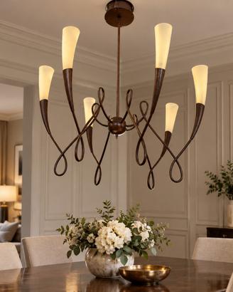 Lampadario Terzani in ferro battuto