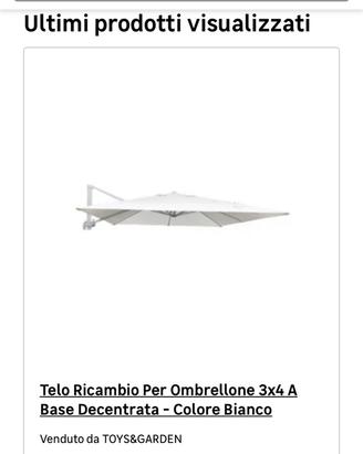 Telo ombrellone 4x3 bianco decentrato 6 stecche