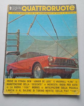 RIVISTA QUATTRORUOTE SETTEMBRE 1962 ANNO VII N°81
