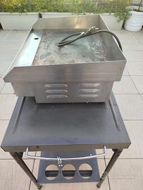 Piastra elettrica per Barbecue e carrello metallo.