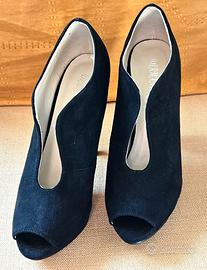 Scarpe nere scamosciate con tacco 12